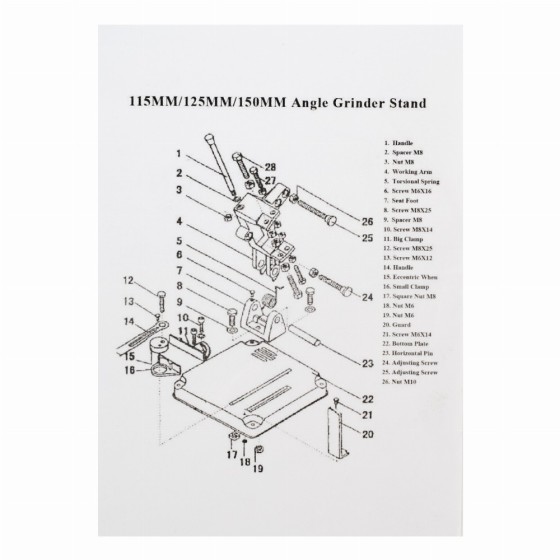 Станок для крепления УШМ COS-115 Sparta 934155