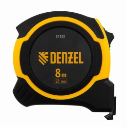 Рулетка 8м х 25мм, двухкомп. корпус, магнитный обрезиненный зацеп Denzel 31533 Рулетка 8м х 25мм, двухкомп. корпус, магнитный обрезиненный зацеп Denzel 31533