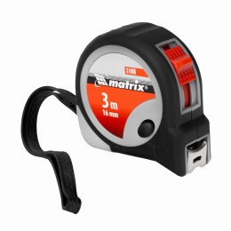 Рулетка Continuous fixation,3 м х 16 мм,двухкомпонентный корпус,плавная фиксация Matrix 31086