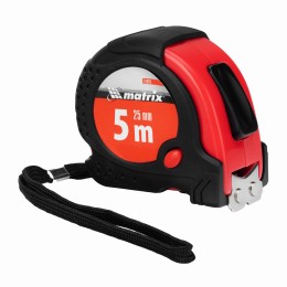 Рулетка Status Magnet fixation,5 м х 25 мм,обрезиненный корпус,зацеп с магнитом Matrix 31029