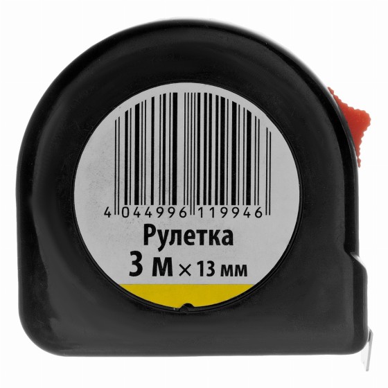 Рулетка строительная 3 м х 13 мм, пластиковый корпус 31321