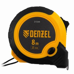 Рулетка 8м х 25мм, двухкомп. корпус, кнопка-пауза Denzel 31544 Рулетка 8м х 25мм, двухкомп. корпус, кнопка-пауза Denzel 31544