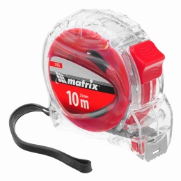 Рулетка Crystal,10 м х 25 мм,корпус из поликарбоната Matrix 31075