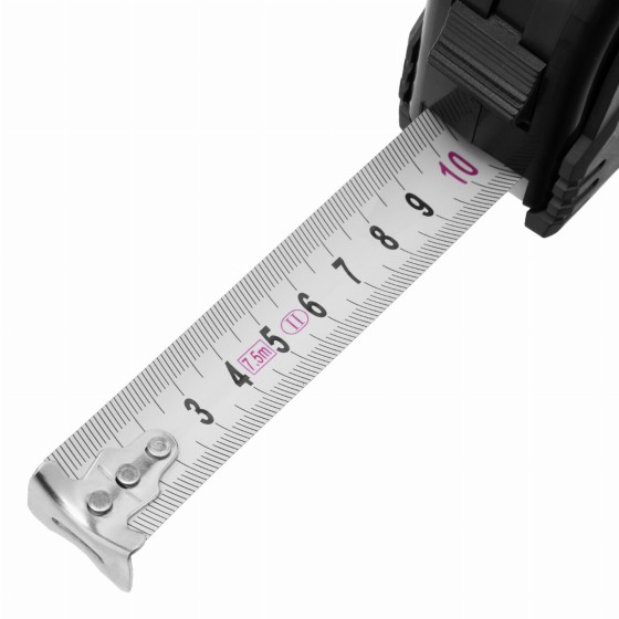 Рулетка Black,7,5 м х 25 мм,обрезиненный корпус Matrix 31015
