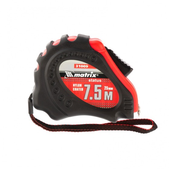 Рулетка Status autostop Magnet+,7,5 м х 25 мм,обрезиненная,Нейлоновое покрытие Matrix 31009 Рулетка Status autostop Magnet+,7,5 м х 25 мм,обрезиненная,Нейлоновое покрытие Matrix 31009