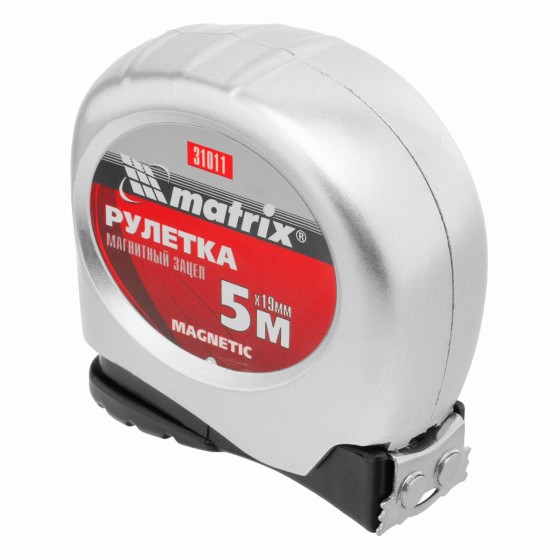 Рулетка Magnetic,5 м х 19 мм,магнитный зацеп Matrix 31011 Рулетка Magnetic,5 м х 19 мм,магнитный зацеп Matrix 31011