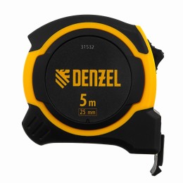 Рулетка 5м х 25мм, двухкомп. корпус, магнитный обрезиненный зацеп Denzel 31532 Рулетка 5м х 25мм, двухкомп. корпус, магнитный обрезиненный зацеп Denzel 31532
