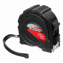 Рулетка Black,7,5 м х 25 мм,обрезиненный корпус Matrix 31015