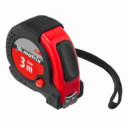Рулетка Status Magnet fixation,3 м х 16 мм,обрезиненный корпус,зацеп с магнитом Matrix 31019