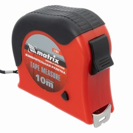 Рулетка Double fixation,10 м х 25 мм,обрезиненный корпус,двойная плавная фиксация Matrix 31061