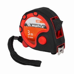 Рулетка Status 3 fixations,3 м х 16 мм,двухкомпонентный корпус,3 фиксации ленты Matrix 31033