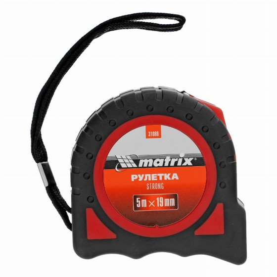 Рулетка Strong,5 м х 19 мм,обрезиненный корпус Matrix 31080 Рулетка Strong,5 м х 19 мм,обрезиненный корпус Matrix 31080