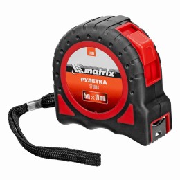Рулетка Strong,5 м х 19 мм,обрезиненный корпус Matrix 31080