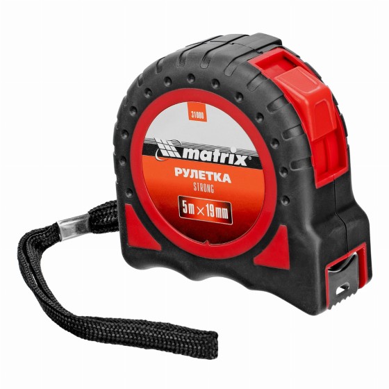 Рулетка Strong,5 м х 19 мм,обрезиненный корпус Matrix 31080 Рулетка Strong,5 м х 19 мм,обрезиненный корпус Matrix 31080