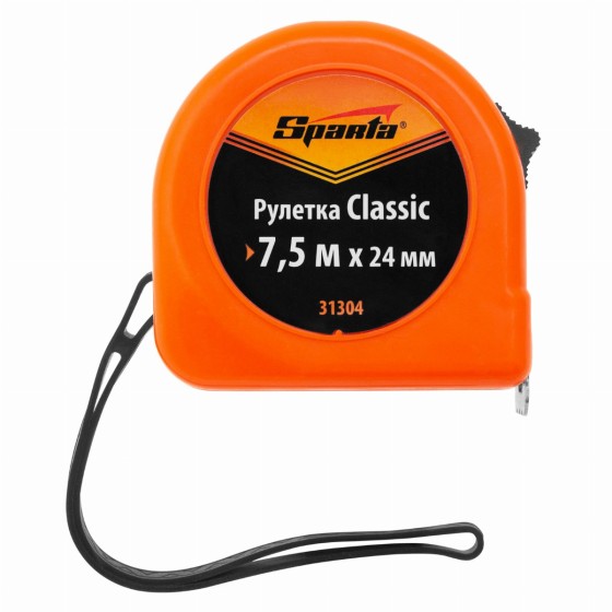 Рулетка Classic,7,5 м х 24 мм,пластиковый корпус Sparta 31304 Рулетка Classic,7,5 м х 24 мм,пластиковый корпус Sparta 31304