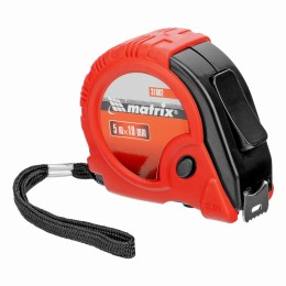 Рулетка Rubber,5 м х 19 мм,обрезиненный корпус Matrix 31002