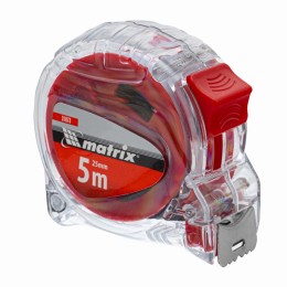 Рулетка Crystal,5 м х 25 мм,корпус из поликарбоната Matrix 31073