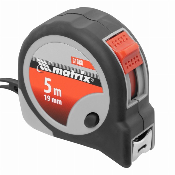 Рулетка Continuous fixation,5 м х 19 мм,двухкомпонентный корпус,плавная фиксация Matrix 31088 Рулетка Continuous fixation,5 м х 19 мм,двухкомпонентный корпус,плавная фиксация Matrix 31088