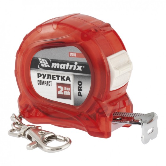 Рулетка Compact,2 м x 16 мм,компактный размер,карабин-держатель,PRO Matrix 32595 Рулетка Compact,2 м x 16 мм,компактный размер,карабин-держатель,PRO Matrix 32595