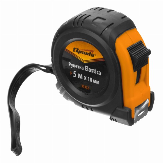 Рулетка Elastica,5 м х 18 мм,обрезиненный корпус Sparta 31312 Рулетка Elastica,5 м х 18 мм,обрезиненный корпус Sparta 31312