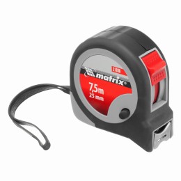 Рулетка Continuous fixation,7,5 м х 25 мм,двухкомпонентный корпус,плавная фиксация Matrix 31090
