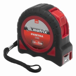 Рулетка Strong,7,5 м х 25 мм,обрезиненный корпус Matrix 31082