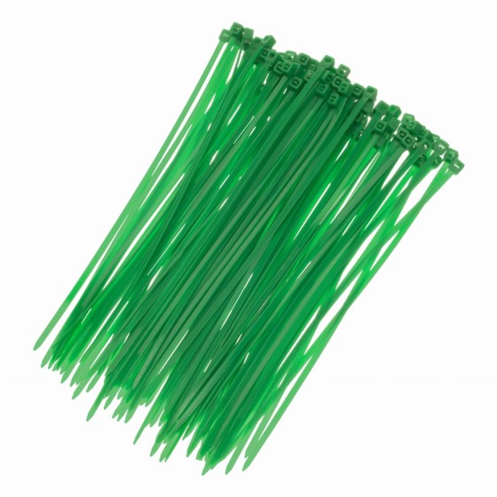 Хомуты, 150 x 2.5 мм, пластиковые, зеленые, 100 шт Сибртех 45511