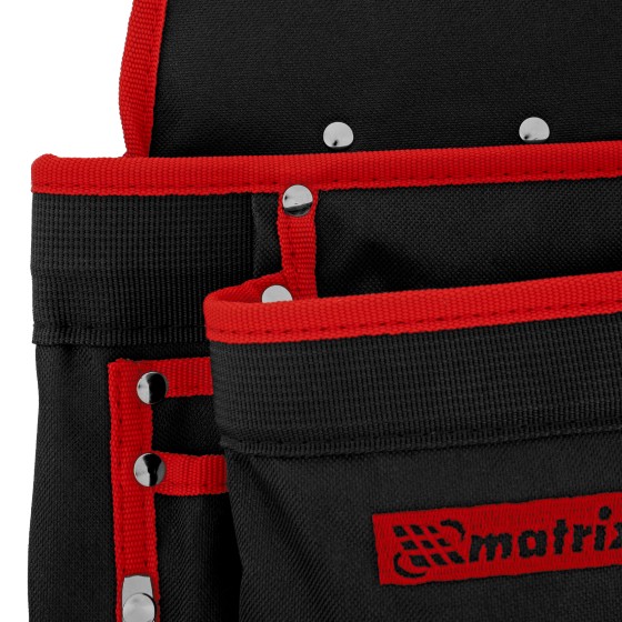 Подсумок поясной, 8 карманов, держатель для молотка, для клещей Matrix 90242 Подсумок поясной, 8 карманов, держатель для молотка, для клещей Matrix 90242