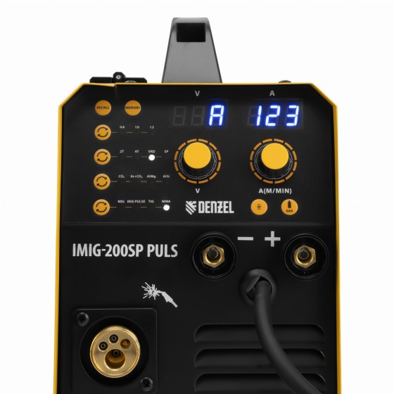 Аппарат инвертор. полуавтомат. cварки IMIG-200SP Pulse, 200 А, ПВ 60%, катушка 5 кг// Denzel 94362