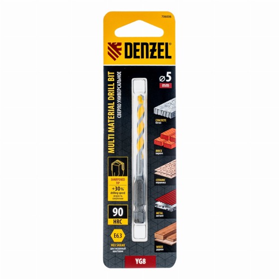 Сверло универсальное, Multi cut, 5 мм Denzel 706006