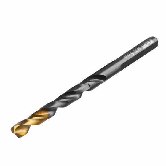 Сверло по металлу, 5 мм, HSS-Tin, Golden Tip, 10 шт. Denzel 717213 Сверло по металлу, 5 мм, HSS-Tin, Golden Tip, 10 шт. Denzel 717213