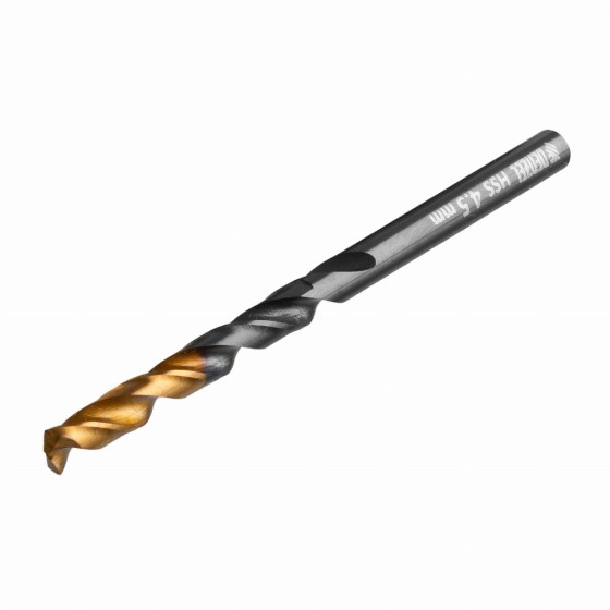 Сверло по металлу, 4,5 мм, HSS-Tin, Golden Tip, 10 шт. Denzel 717211 Сверло по металлу, 4,5 мм, HSS-Tin, Golden Tip, 10 шт. Denzel 717211