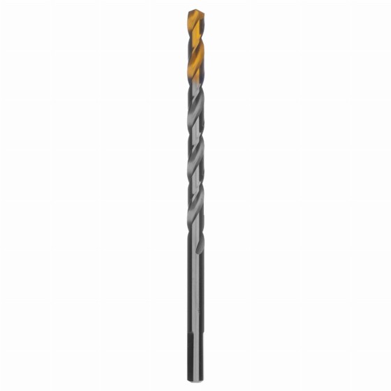 Сверло спиральное по металлу 7,5 х 156 мм, Р6М5, Golden Tip, удлиненное Denzel 718259 Сверло спиральное по металлу 7,5 х 156 мм, Р6М5, Golden Tip, удлиненное Denzel 718259