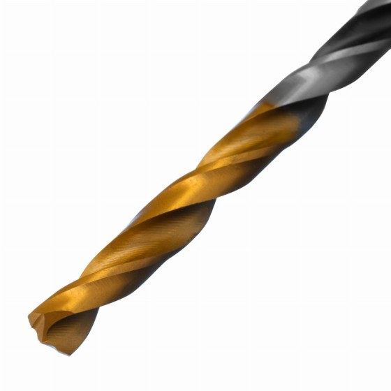 Сверло спиральное по металлу 4 x 75мм, Р6М5, Golden Tip, многогранная заточка Denzel 718272 Сверло спиральное по металлу 4 x 75мм, Р6М5, Golden Tip, многогранная заточка Denzel 718272