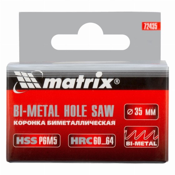 Коронка Bimetal, 35 мм Matrix 72435 Коронка Bimetal, 35 мм Matrix 72435
