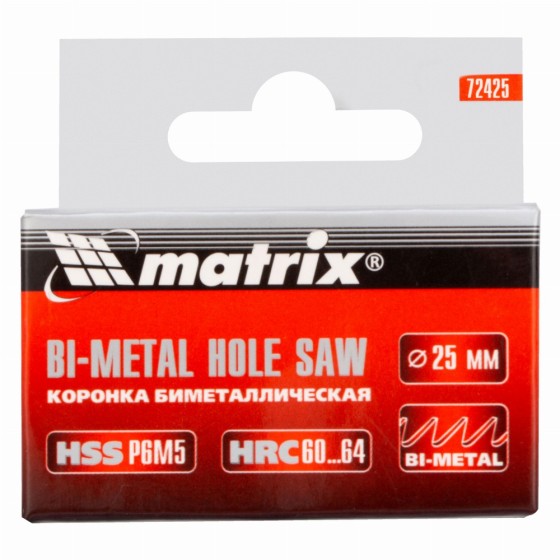 Коронка Bimetal, 25 мм Matrix 72425 Коронка Bimetal, 25 мм Matrix 72425