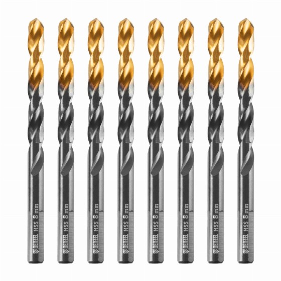 Сверло по металлу, 8 мм, HSS-Tin, Golden Tip, 8 шт. Denzel 717219 Сверло по металлу, 8 мм, HSS-Tin, Golden Tip, 8 шт. Denzel 717219