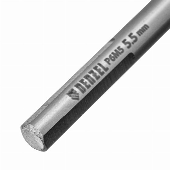 Сверло спиральное по металлу 5,5 x 93 мм, Р6М5, Golden Tip  Denzel 718234