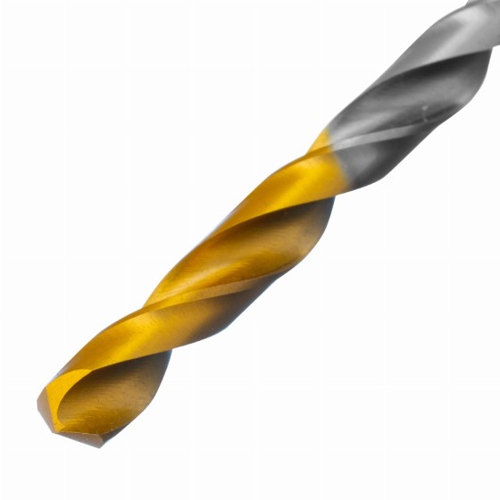 Сверло спиральное по металлу 5 x 86 мм, Р6М5, Golden Tip Denzel 718233 Сверло спиральное по металлу 5 x 86 мм, Р6М5, Golden Tip Denzel 718233