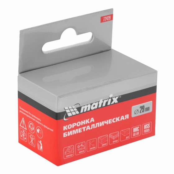 Коронка Bimetal, 29 мм Matrix 72429 Коронка Bimetal, 29 мм Matrix 72429