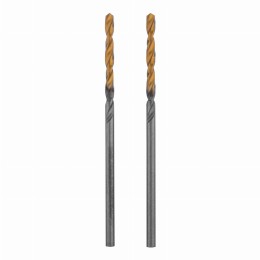 Сверло спиральное по металлу 2 x 49 мм, Р6М5, Golden Tip , 2шт. Denzel 718223