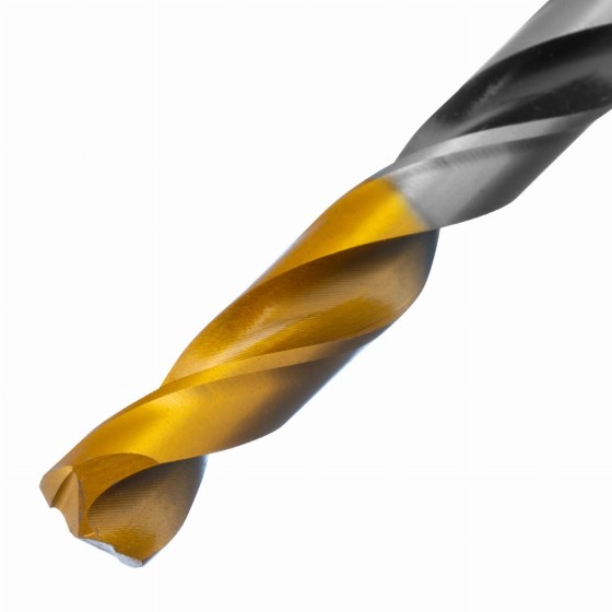 Сверло спиральное по металлу 8 x 117мм, Р6М5, Golden Tip, многогранная заточка Denzel 718282 Сверло спиральное по металлу 8 x 117мм, Р6М5, Golden Tip, многогранная заточка Denzel 718282