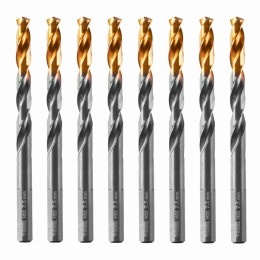 Сверло по металлу, 7,5 мм, HSS-Tin, Golden Tip, 8 шт. Denzel 717218