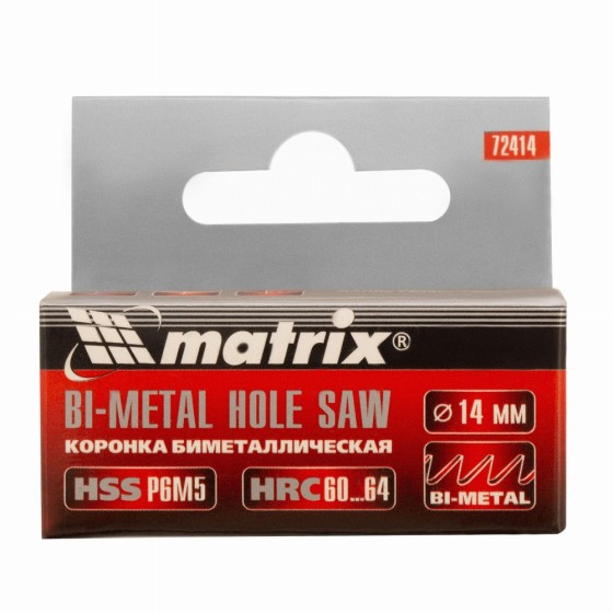 Коронка Bimetal, 14 мм Matrix 72414 Коронка Bimetal, 14 мм Matrix 72414