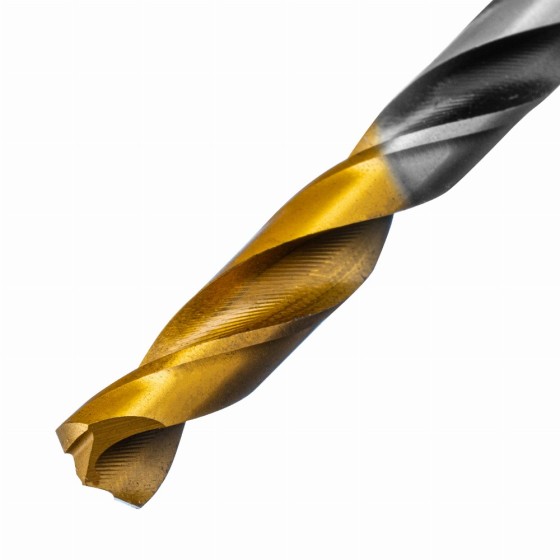 Сверло спиральное по металлу 6,5 x 93мм, Р6М5, Golden Tip, многогранная заточка Denzel 718279