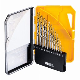 Набор сверл по металлу, 1,5-6,5мм, Р6М5-TiN, Golden Tip, 13 шт Denzel 723002