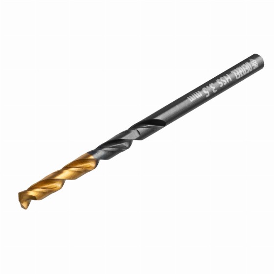 Сверло по металлу, 3,5 мм, HSS-Tin, Golden Tip, 10 шт. Denzel 717207 Сверло по металлу, 3,5 мм, HSS-Tin, Golden Tip, 10 шт. Denzel 717207