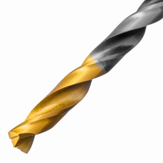Сверло спиральное по металлу 5,5 x 93мм, Р6М5, Golden Tip, многогранная заточка Denzel 718277 Сверло спиральное по металлу 5,5 x 93мм, Р6М5, Golden Tip, многогранная заточка Denzel 718277