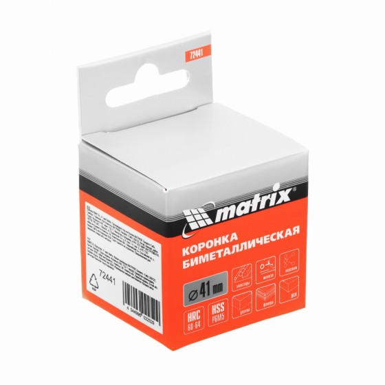 Коронка Bimetal, 41 мм Matrix 72441 Коронка Bimetal, 41 мм Matrix 72441