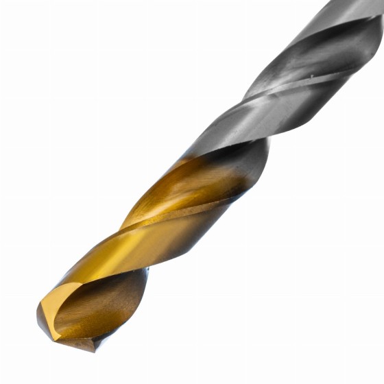 Сверло спиральное по металлу 12 x 205 мм, Р6М5, Golden Tip, удлиненное Denzel 718265 Сверло спиральное по металлу 12 x 205 мм, Р6М5, Golden Tip, удлиненное Denzel 718265